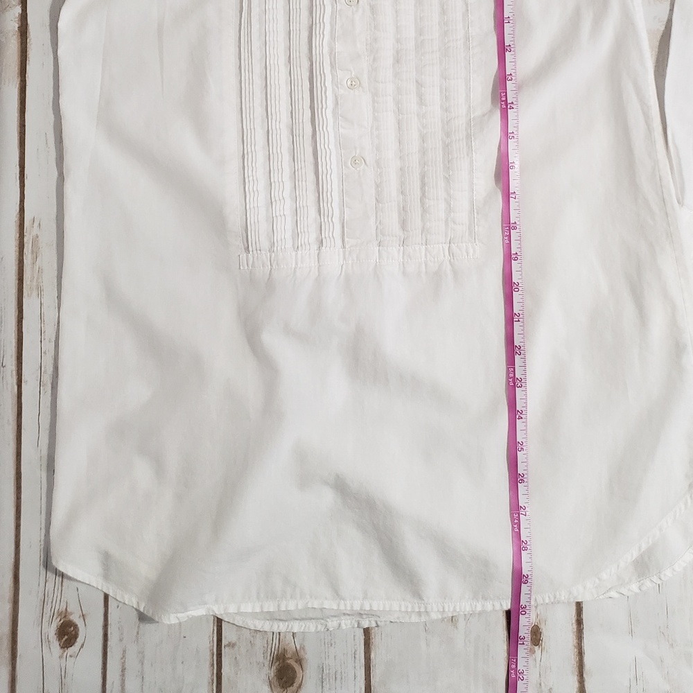 J. Crew Button Down Ruffle Bib Top - Picture 8 of 8